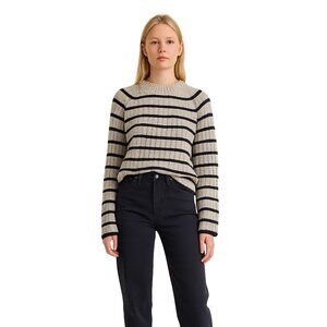2/$30 H&M Rib-Knit Jumper Mole Striped Small #A0240 TRB2